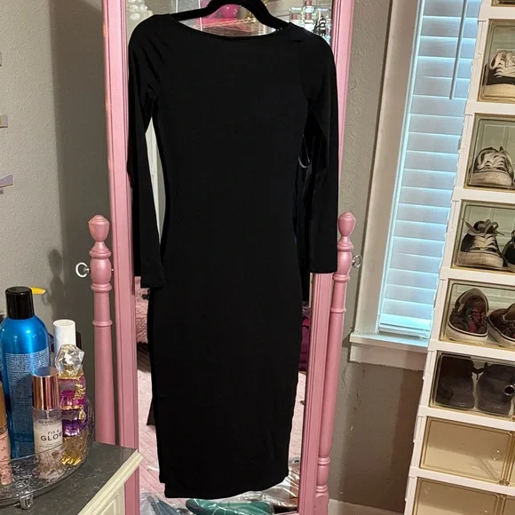 TWO - Wild Fable Elegant Black Long Sleeve Dress - Picture 3 of 4